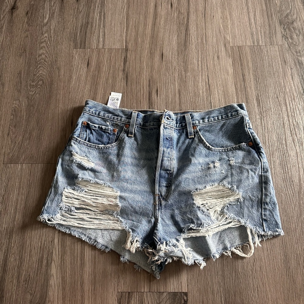 Levi's Blue Jean Shorts Distressed Cut-Off Style